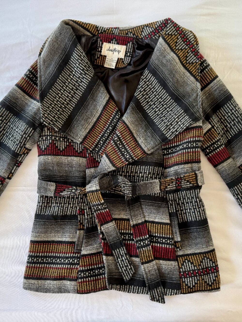 Daytrip Patterned Wrap Coat - M - Women's - Picture 3 of 8
